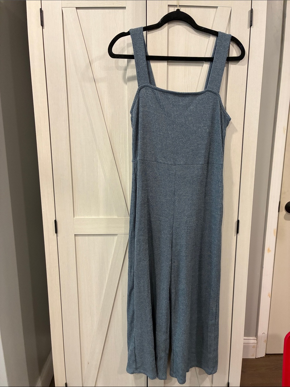 wild fable Blue Ribbed Wide-Leg Jumpsuit